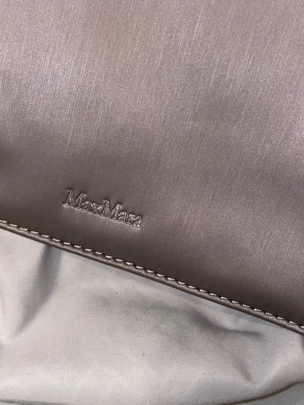 MaxMara Satin Gray Zip Card Pouch